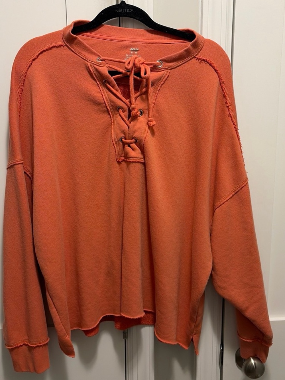 Aerie Orange Lace-Up Women's Top